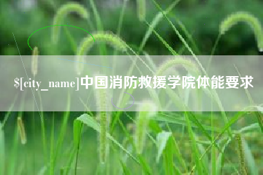 怀化中国消防救援学院体能要求