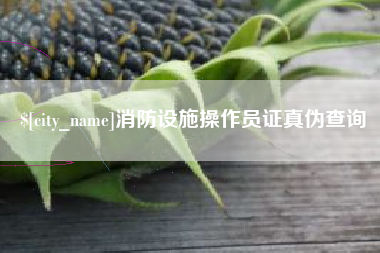 怀化消防设施操作员证真伪查询