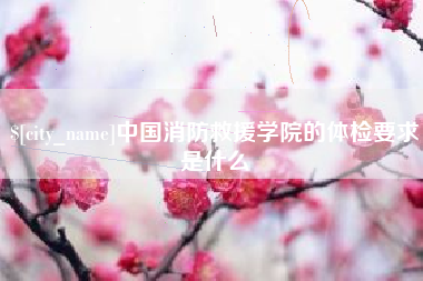 怀化中国消防救援学院的体检要求是什么