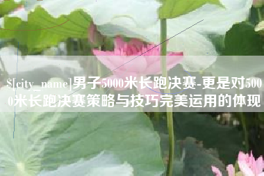 怀化男子5000米长跑决赛-更是对5000米长跑决赛策略与技巧完美运用的体现