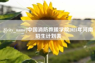 怀化中国消防救援学院2021年河南招生计划表