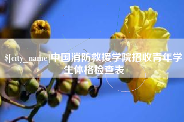 怀化中国消防救援学院招收青年学生体格检查表